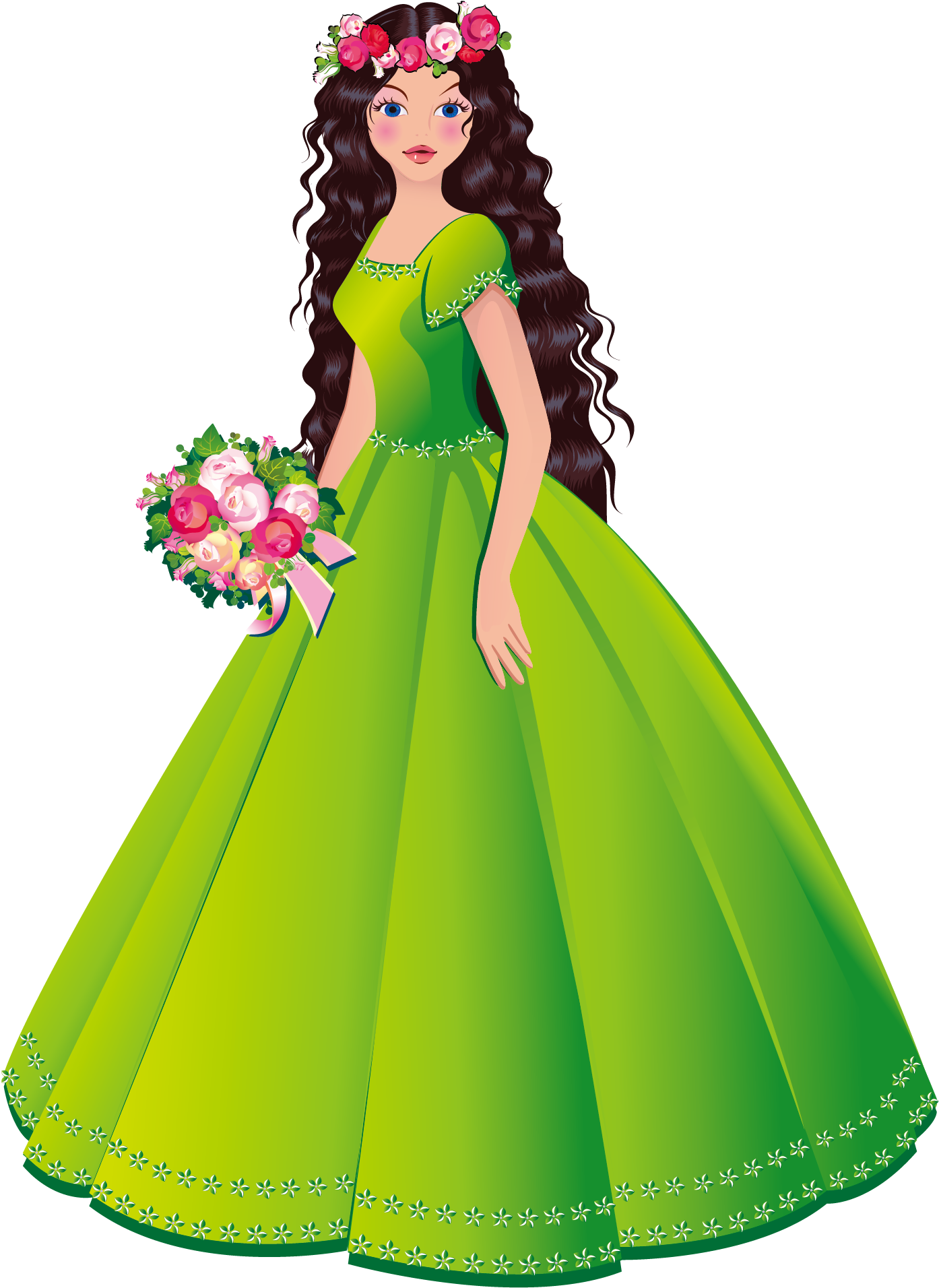 Princess Royalty-free Stock Photography Clip Art - Princesa Con Vestido Verde (2126x2126)