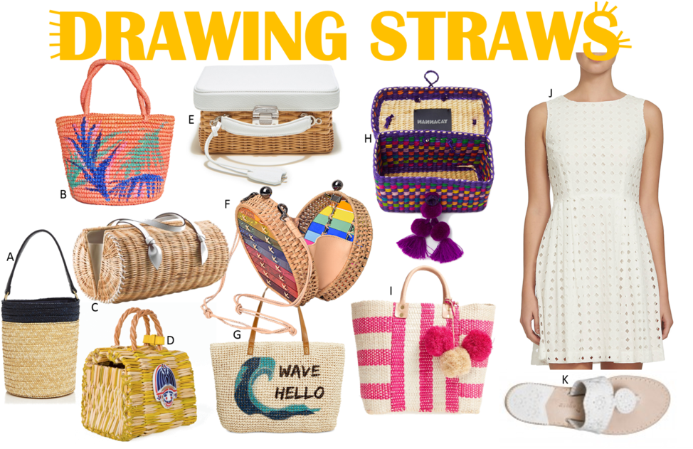 Drawing Straws - Style & Co Wave Straw Beach Bag Tote, Only At Macy's (1000x673)