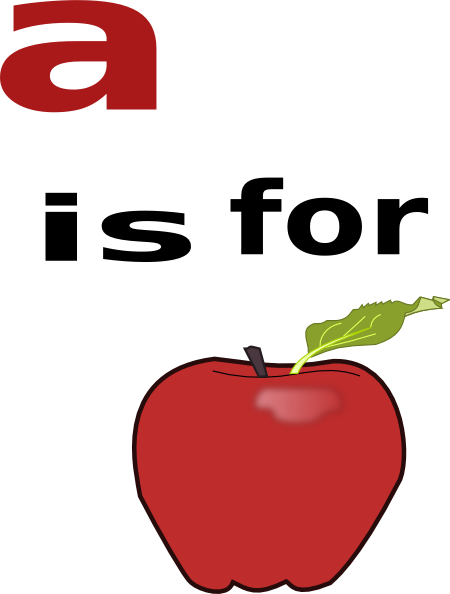 A Is For Apple Clip Art At Clker - Clipart Of A For Apple (450x594)