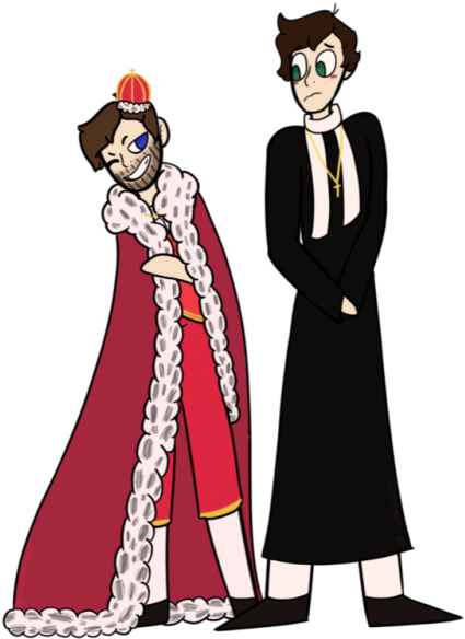 Louis And Harry As King George Iii And Samuel Seabury - Art (500x604)