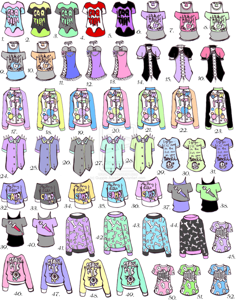 Closed Pastel Goth Shirts By Guppie Adopts On Deviantart - Male Pastel Goth Outfits (791x1009)
