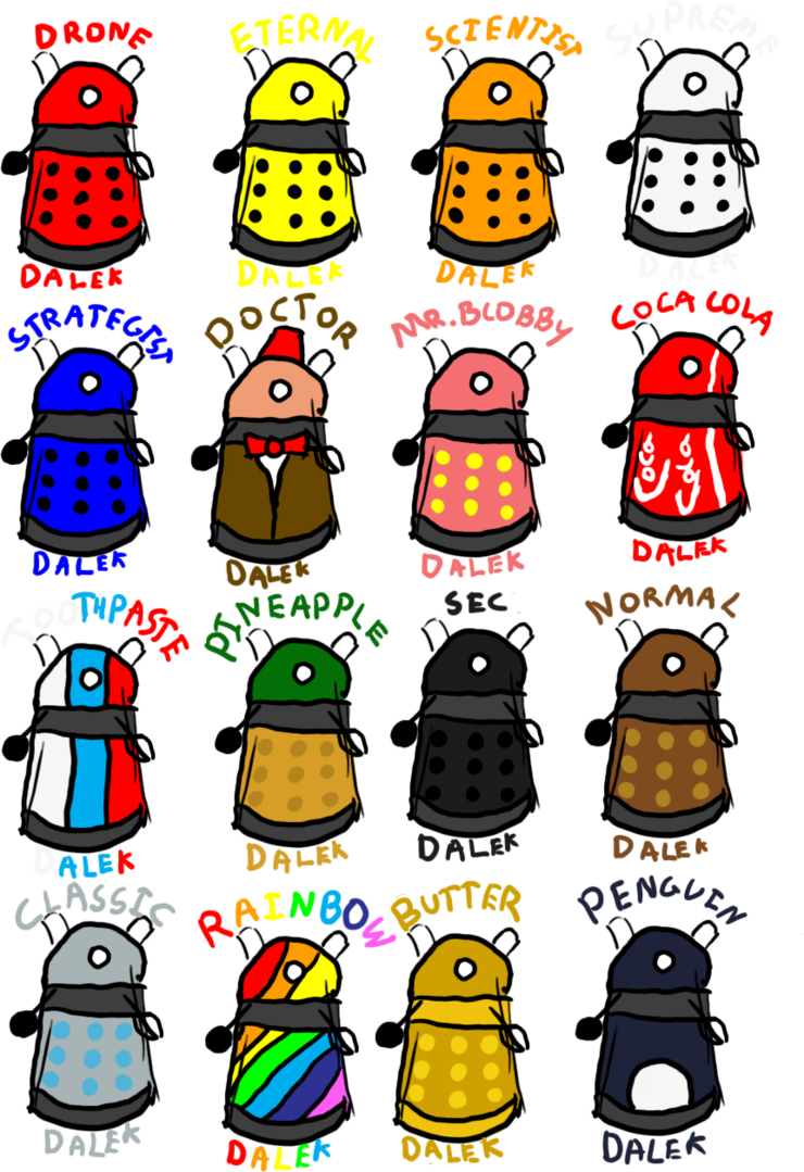 Random Daleks By Theirritatingpenguin - Draw A Cartoon Dalek (740x1079)