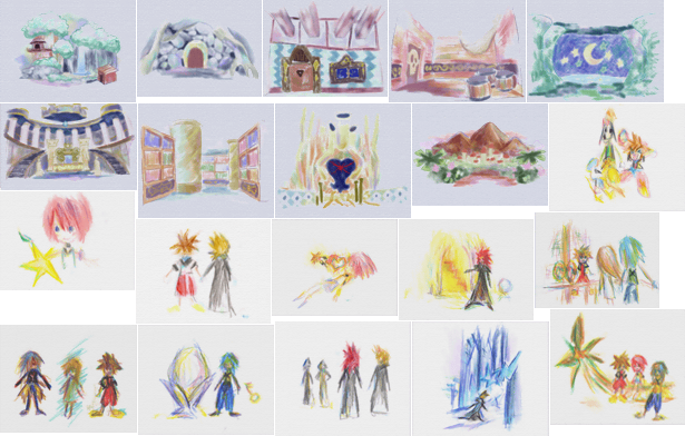 Namine's Drawings - Kingdom Hearts Namine Drawings (615x392)