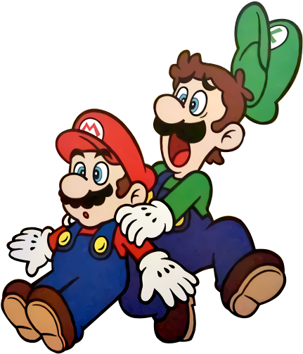 Mario & Luigi Edited From A Magazine Print And Upscaled - Mario Series (442x517)