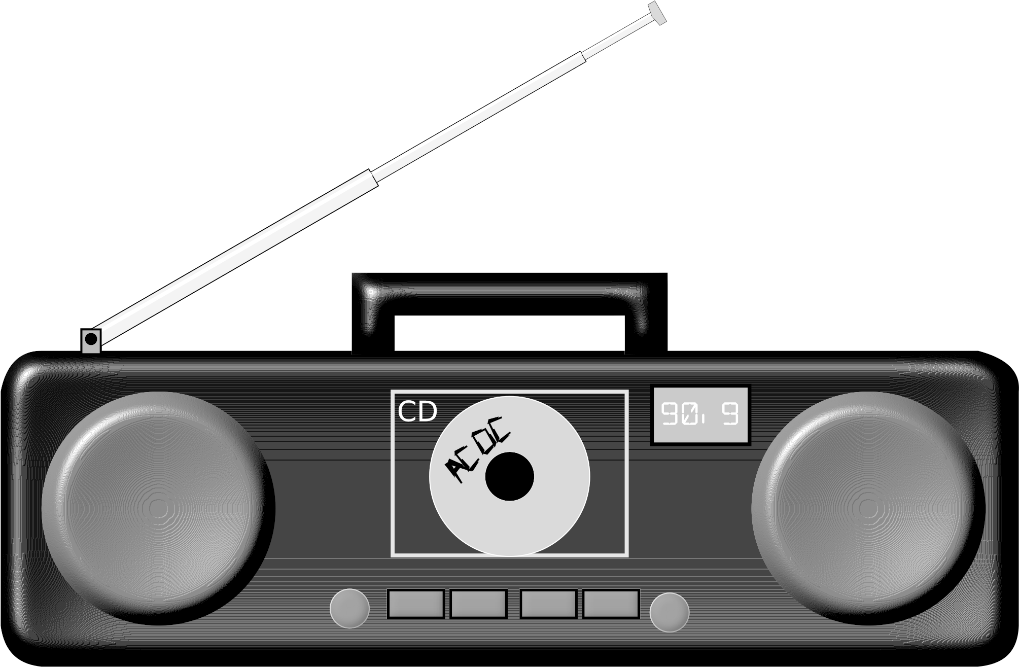 Boombox - Radio Cd Transparent Background (2400x1371)