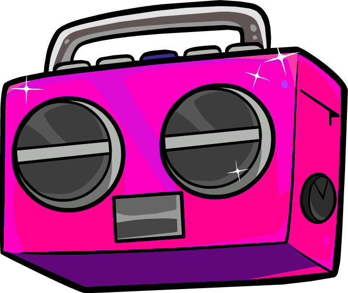 Hot Pink Boombox - Cartoon Boombox Png (717x604)