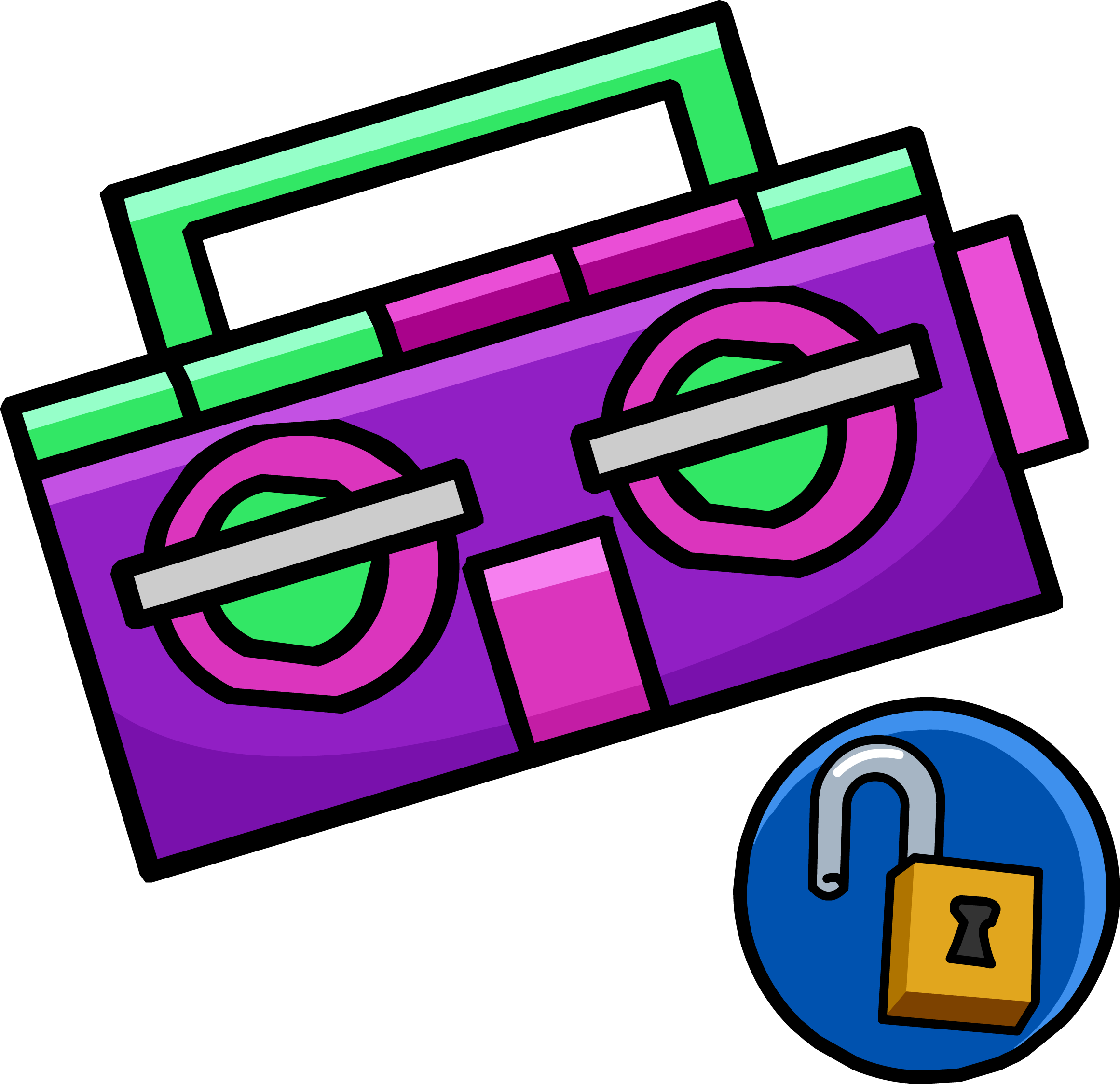 Purple Boom Box - Boombox Club Penguin (2322x2247)