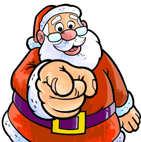 El 6 Por La Mañana Los Reyes Han Dejado Ya Todos Sus - Caricatura Papa Noel (496x500)