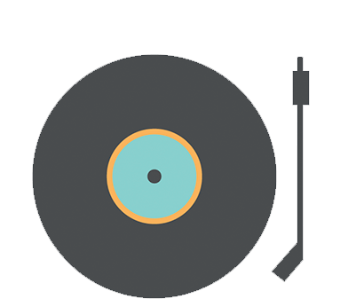 Set 1 Record Player - Record With Transparent Background (391x391)
