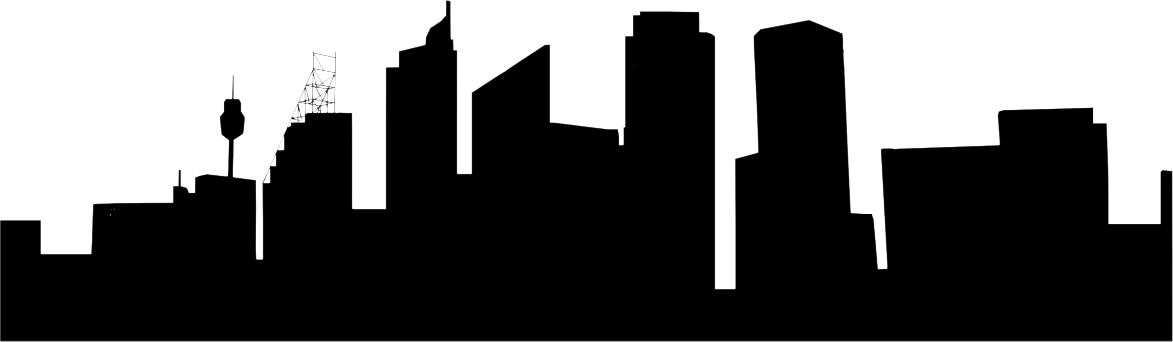 Cityscape Clipart Black And White Collection - Sydney Skyline Silhouette Png (2568x750)