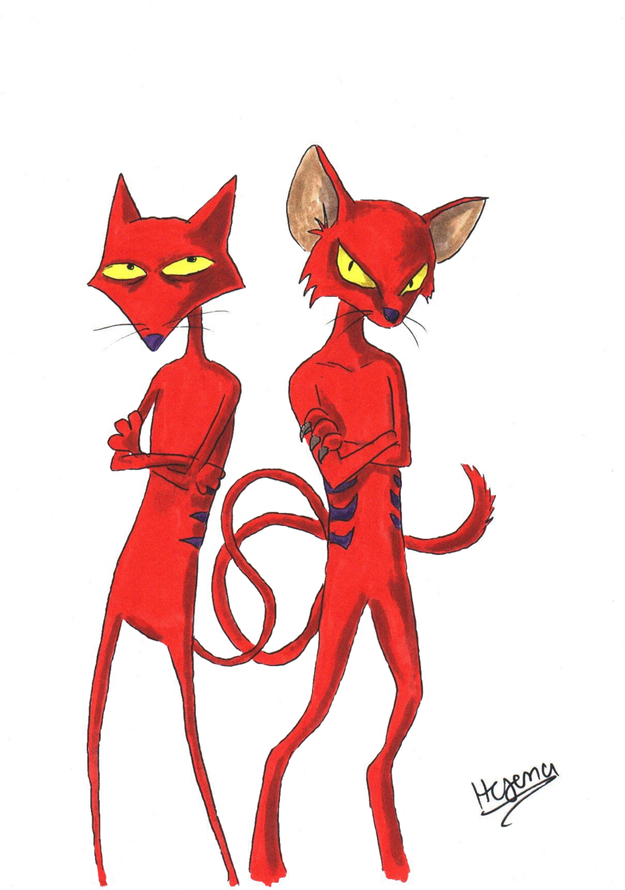 Double Katz By Hyaenenrudel Double Katz By Hyaenenrudel - Courage The Cowardly Dog Katz (900x1280)