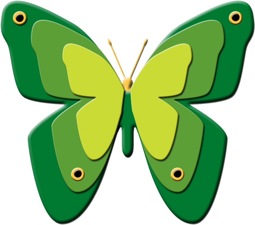 Green Butterflies Clipart Green Cartoon Butterfly - Green Butterfly Cartoons (1218x1218)