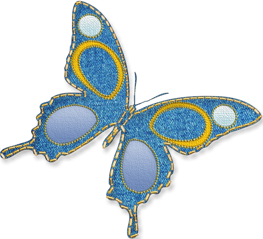 Denim Butterfly Png By Melissa-tm - Маленькие Картинки Для Презентации (900x818)
