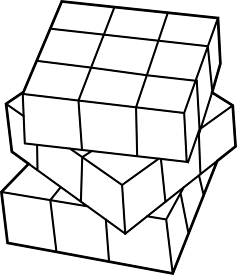 Rubiks Cube Line Art - Draw A Rubik's Cube (474x550)