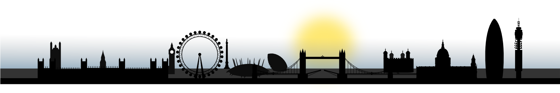 London Cityscape - London City Skyline Vector (1920x960)