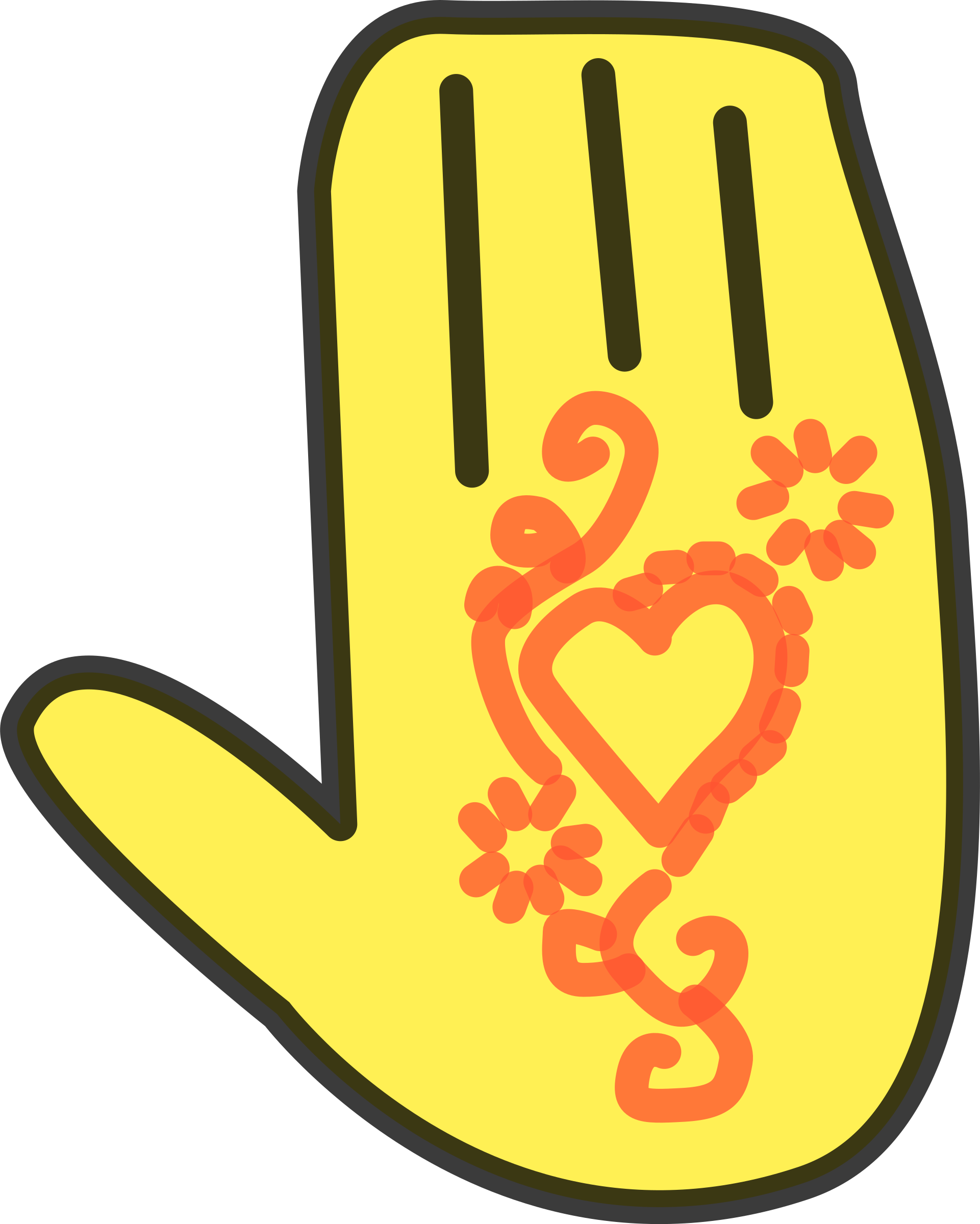 Big Image - Clipart Henna Hand (1921x2400)