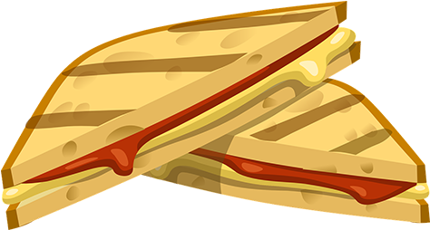 Garlic Spread Cheese70 - Toasted Sandwich Clipart (556x341)
