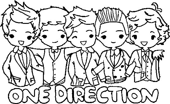 Coloring Pages One Direction Coloring Pages Free And - One Direction Drawing Chibi (600x470)