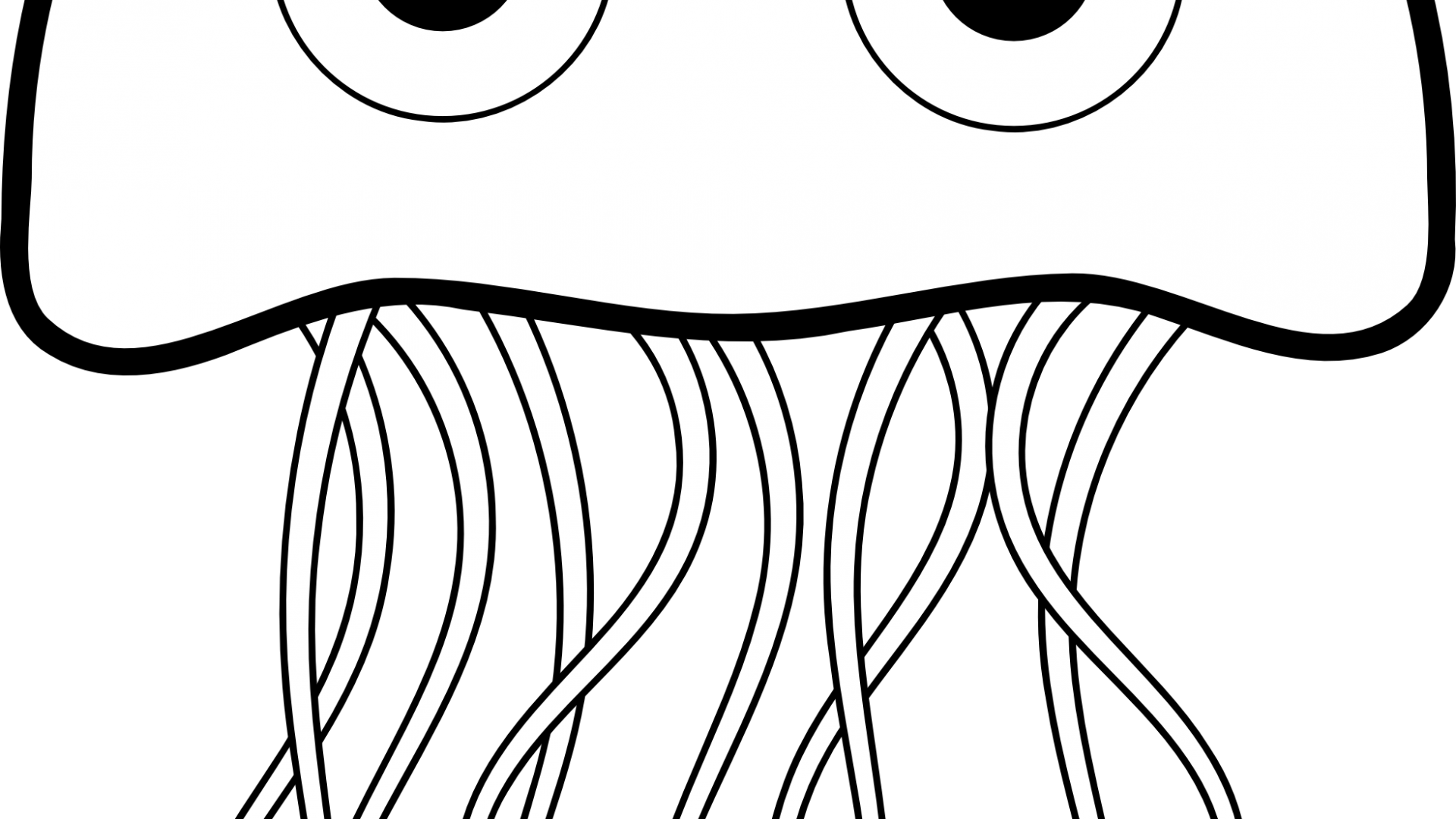 Big J For Jellyfish Coloring Pages Animal Printable - Jellyfish Cute Drawing Easy (1920x1080)