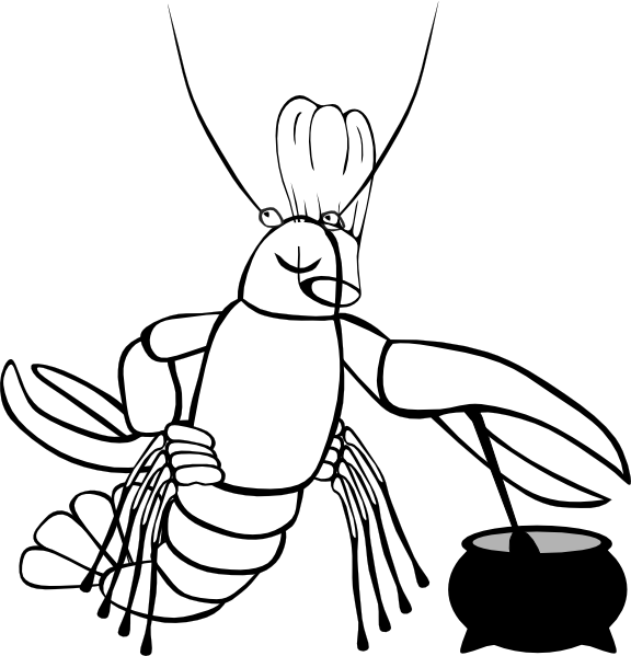 Boil Coloring Pages - Crawfish Clip Art (576x599)