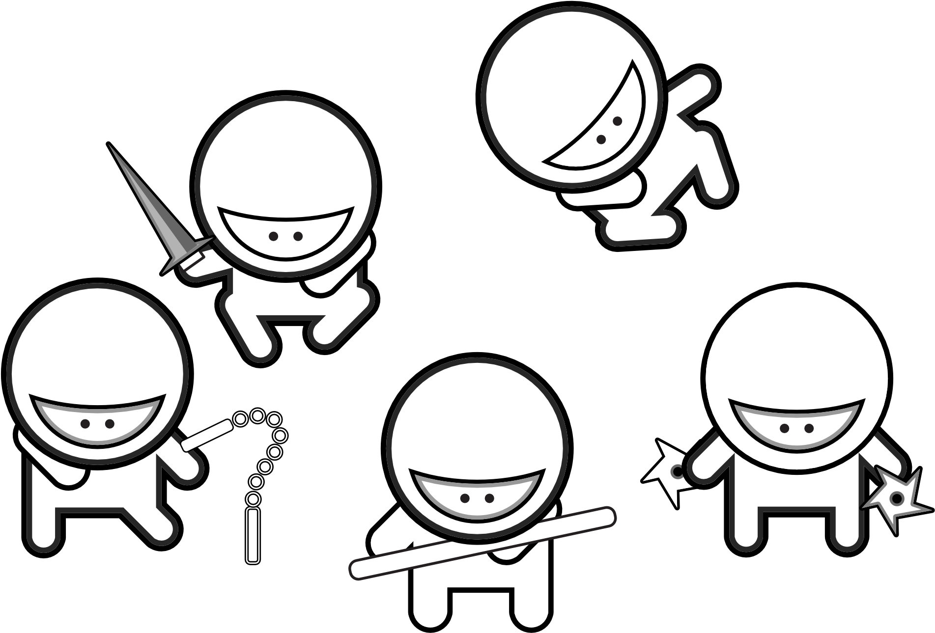 Simple Black And White Cartoon Drawings Images Pictures - Coloring Pages Of Ninjas (1979x1583)