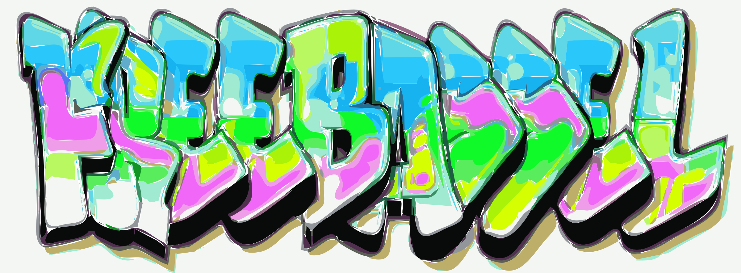 Graffiti Text For Day 885 In Living Colour - Graffiti Text For Day 885 In Living Colour (2400x884)