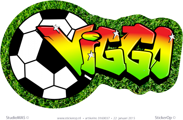Graffiti Muursticker Voetbal - Graffiti Naam Voetbal (619x420)