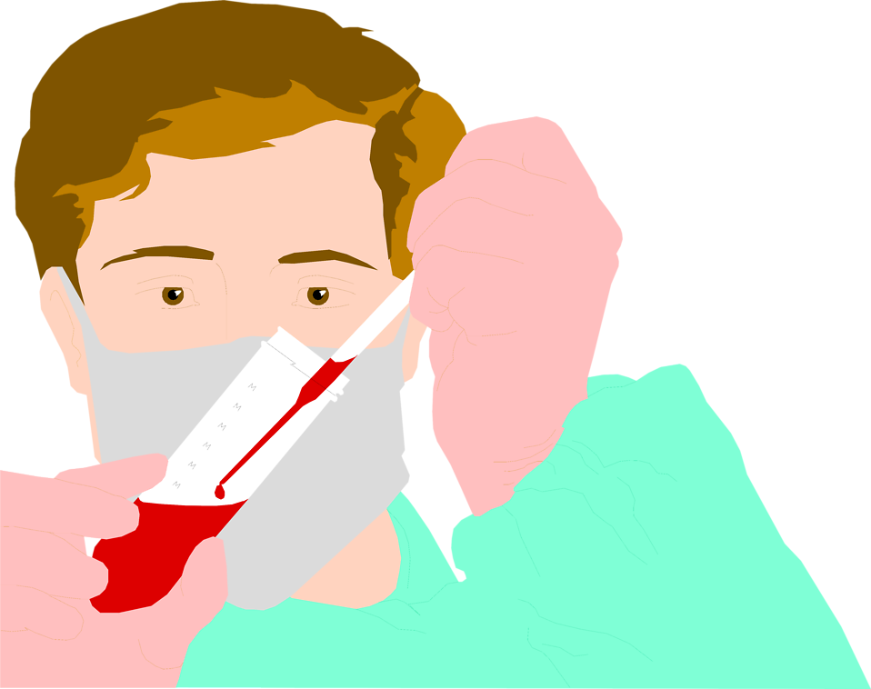 Illustration Of A Lab Technician With A Vial Of Blood - Hiv/aids Prevention Education For Educational Institutions (958x758)