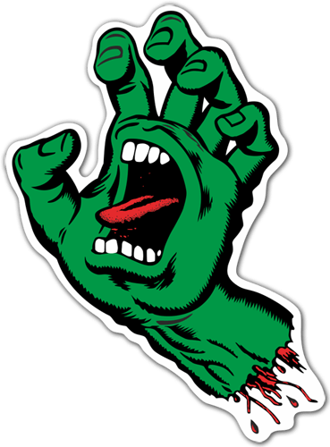 Stickers Skate Png - Santa Cruz Screaming Hand (369x500)