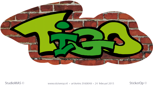 Muursticker Graffiti - Tigo - Visual Arts (619x420)
