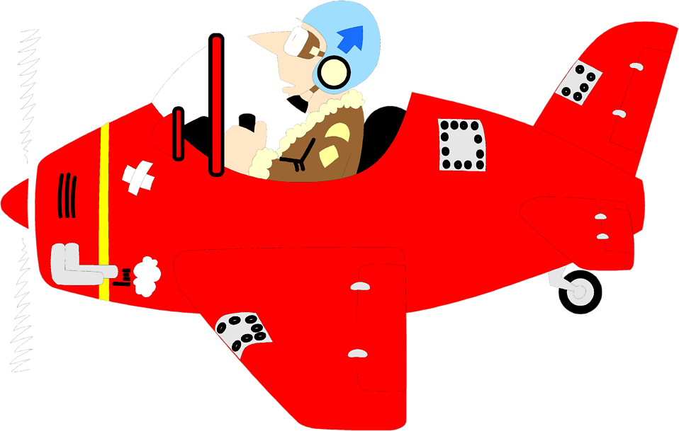 Illustration Of A Man Flying A Small Red Plane - Flying A Plane Illustration (958x609)