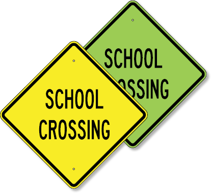 School Crossing Sign Png For Kids - School Bus Stop Sign (414x379)