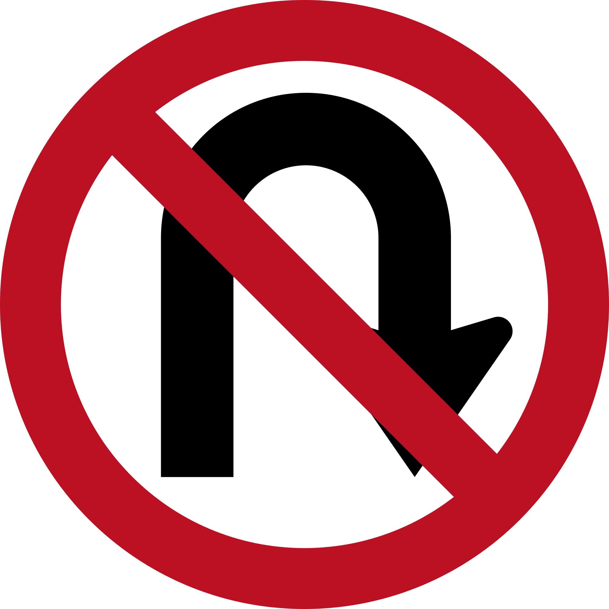 Open - No U Turn Sign Board (2000x2000)