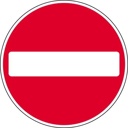 This Image Rendered As Png In Other Widths - Road Sign No Entry (510x510)