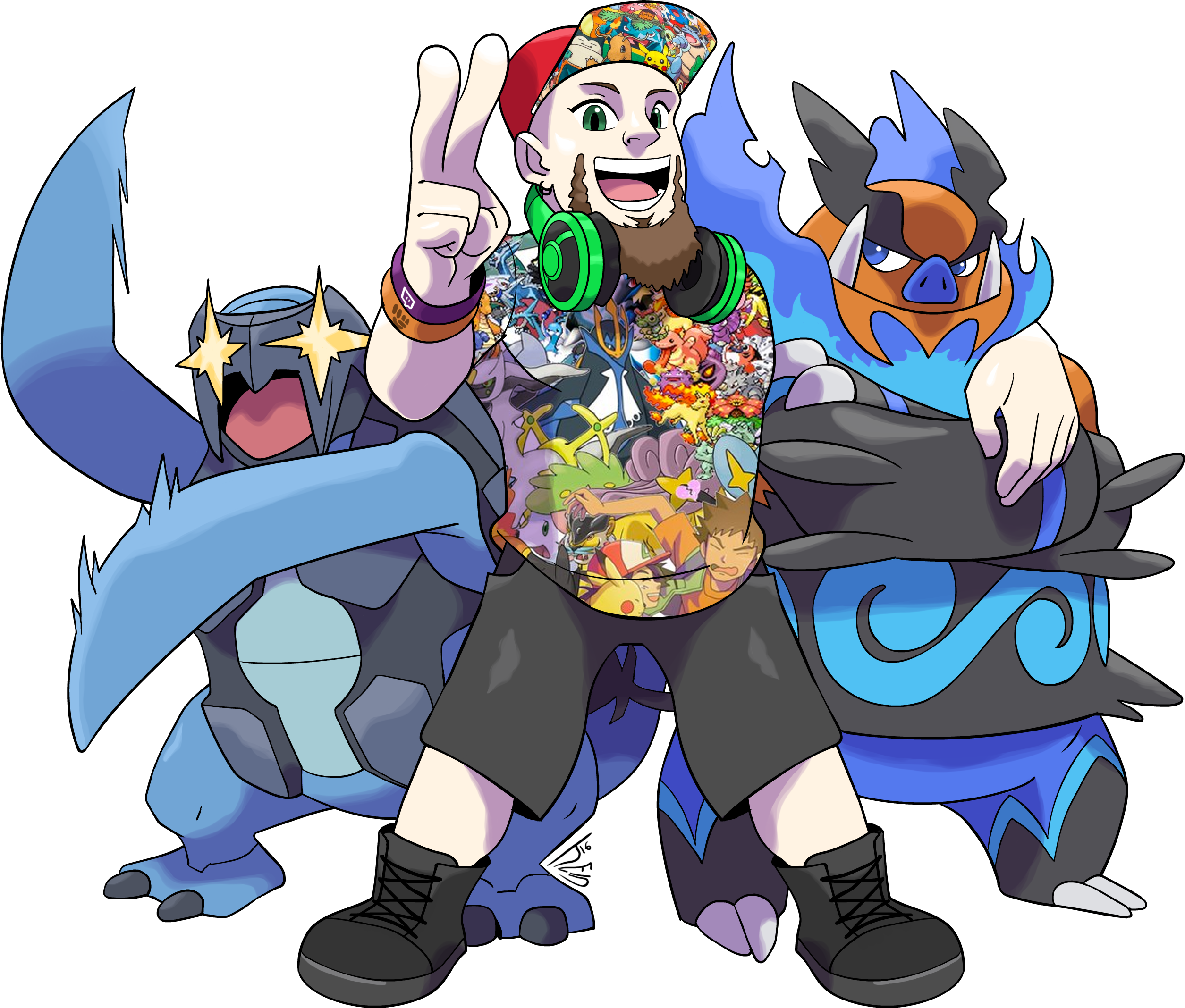 Pokemon Streamer X Carracosta X Shiny Emboar - Emboar (3000x3000)