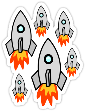 "exodus By Rocket Ships By Chillee Wilson" Stickers - Rocket Clip Art (375x360)