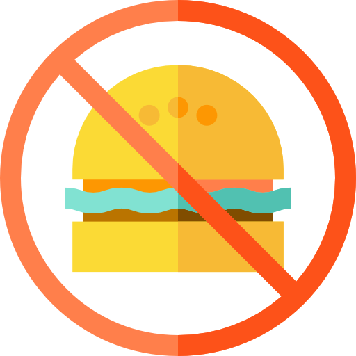 No Fast Food Free Icon - No Food Flat Icon (512x512)