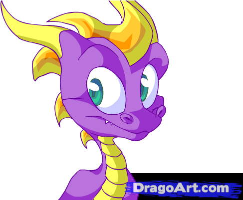 How To Draw Spyros Head - Cartoon (500x400)