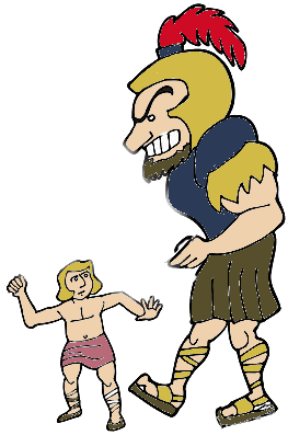 David And Goliath - David And Goliath Cartoon (310x399)