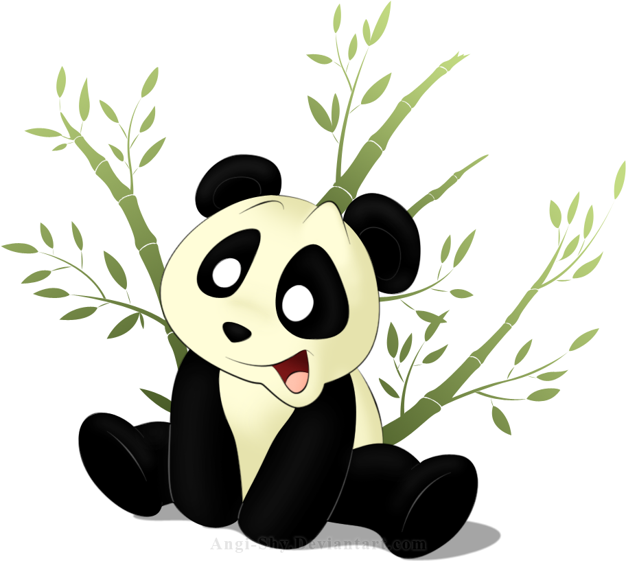 Panda Cartoon Bamboo - Panda And Bamboo Art (935x842)