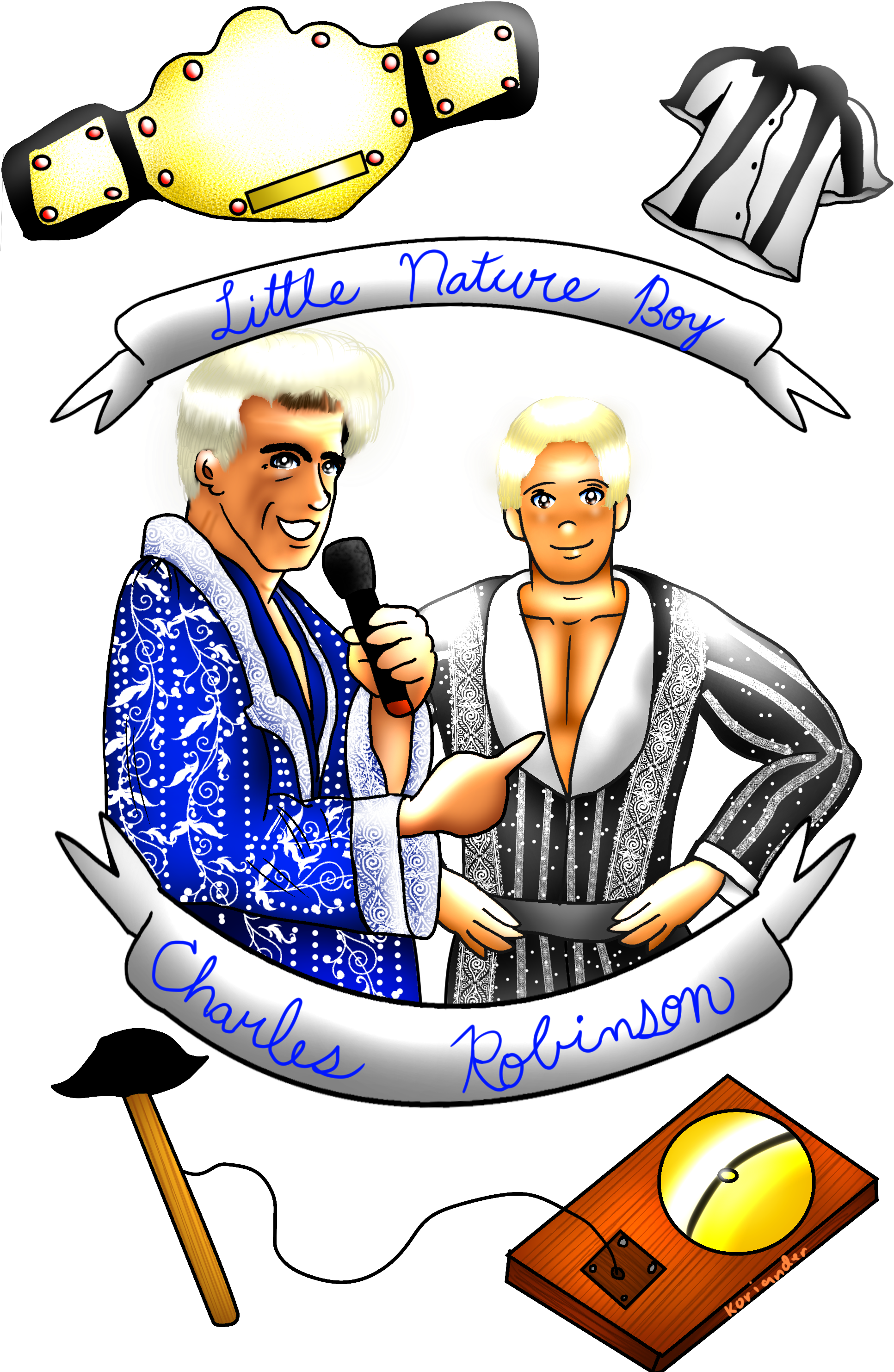 Charles Robinson And Ric Flair - Cartoon (2000x3000)