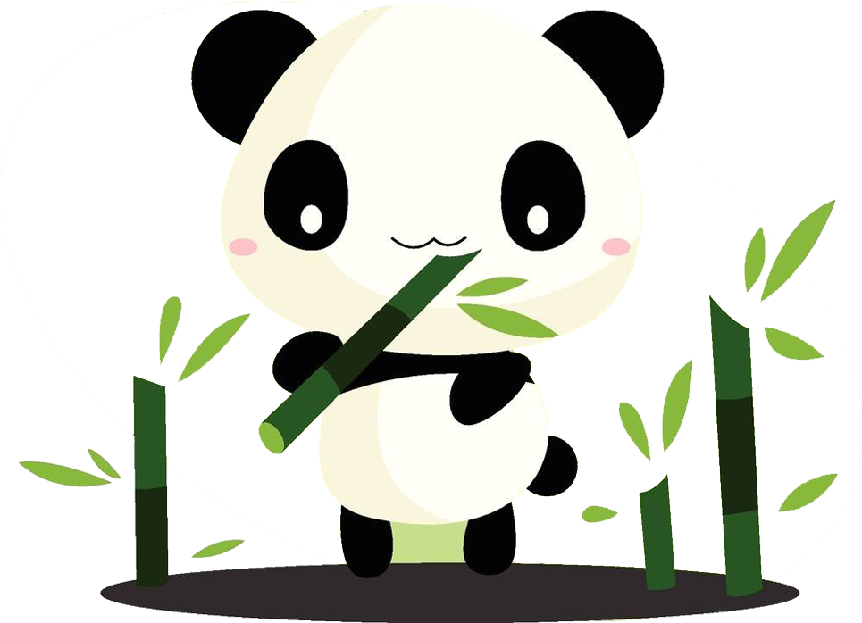 Giant Panda Cartoon Bamboo Clip Art - Giant Panda Cartoon Bamboo Clip Art (1075x784)