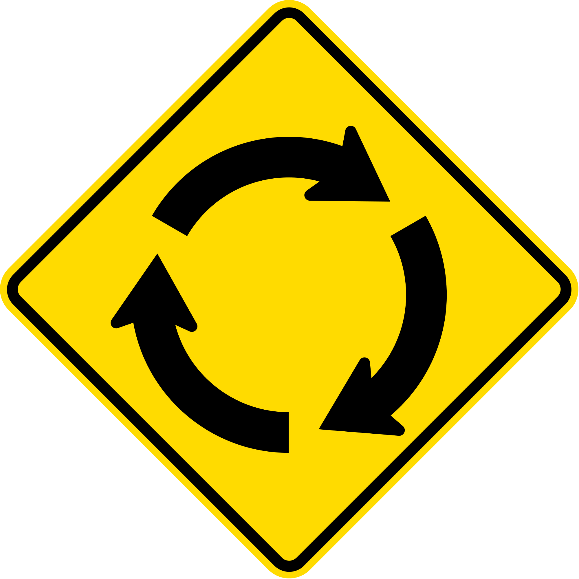 Open - T Junction Ahead Road Sign In Sri Lanka (2000x2000)