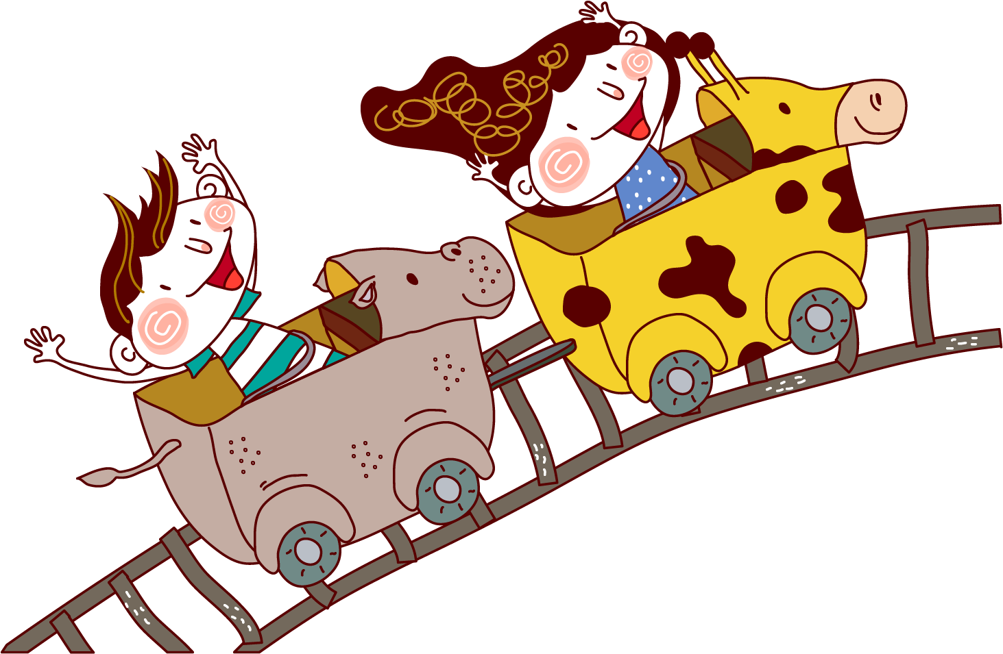 Amusement Park Roller Coaster Illustration - Amusement Park Roller Coaster Illustration (1571x1059)