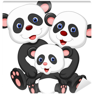 Panda Family Cartoon (400x400)