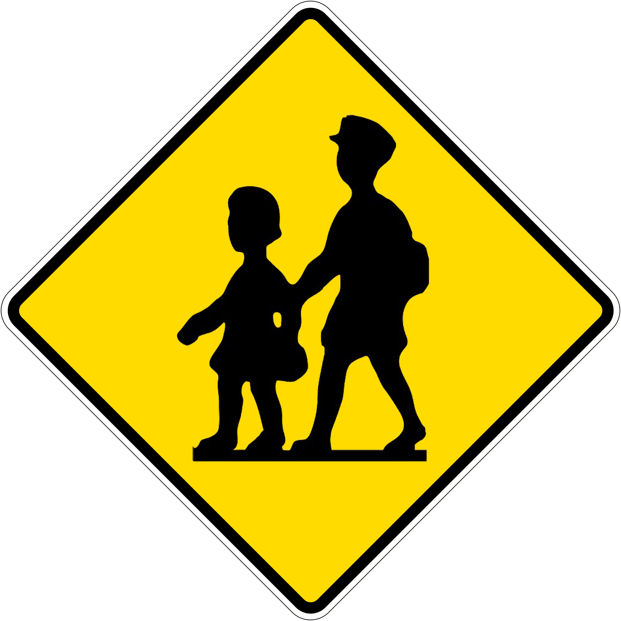 Cambodia Road Sign Pw W1 33 - Cross Walk Sign (2000x2000)