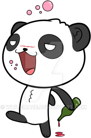 Drunk By Whitemaze - Drunk Panda Cartoon (400x659)