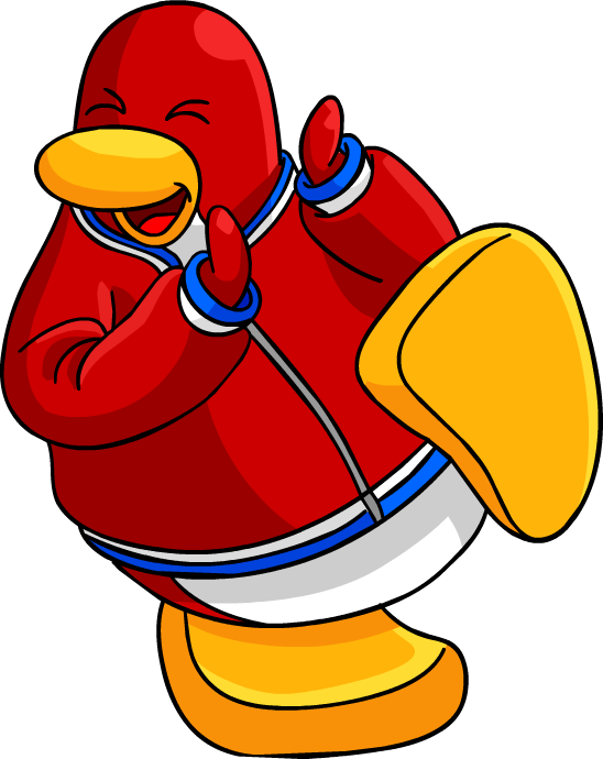 Penguin Clipart Track - Club Penguin Pinguinos Rojos (548x690)