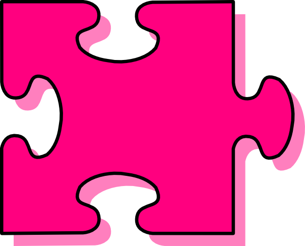 Pink Puzzle Piece Clip Art (600x484)