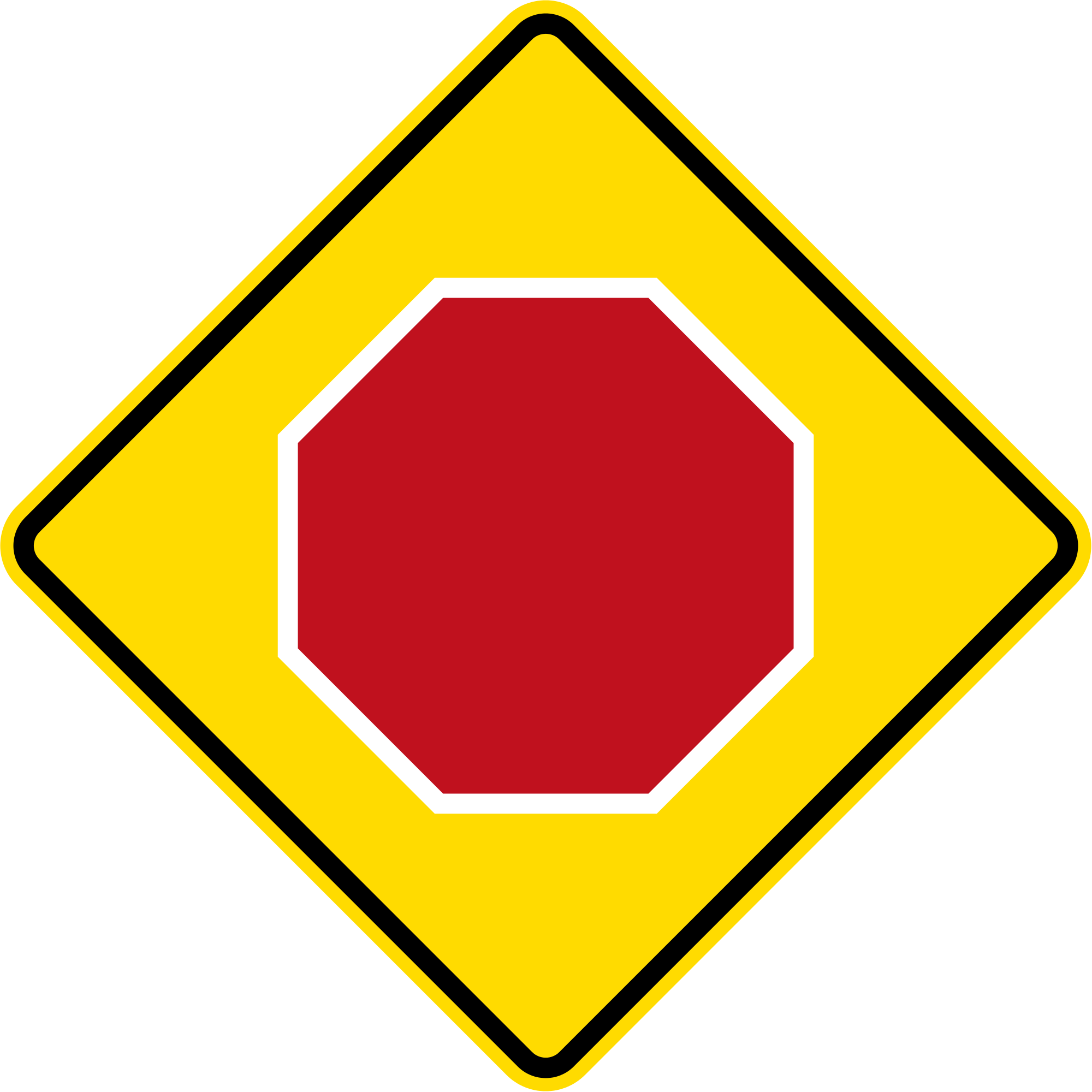Open - Round About Ahead Sign (2000x2000)